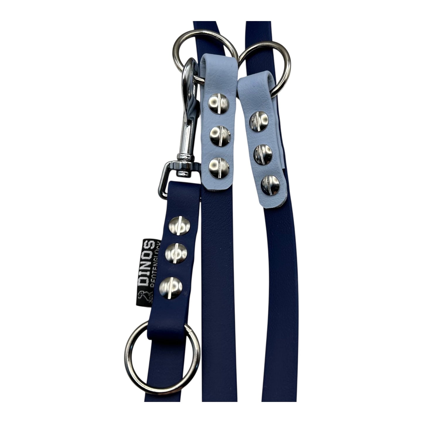 Führleine 16mm | dreifach verstellbar | aus BioThane® | Marineblau - Dinos Pfotenglück