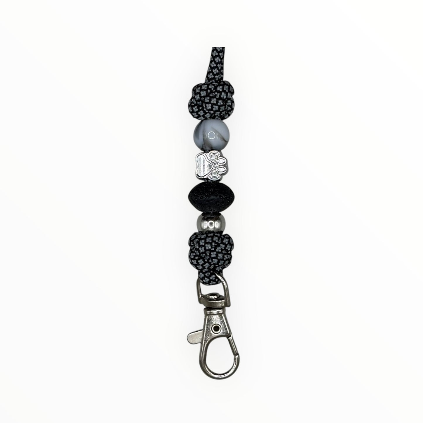 Pfeifenband | aus Paracord | Grau - Schwarz - Dinos Pfotenglück