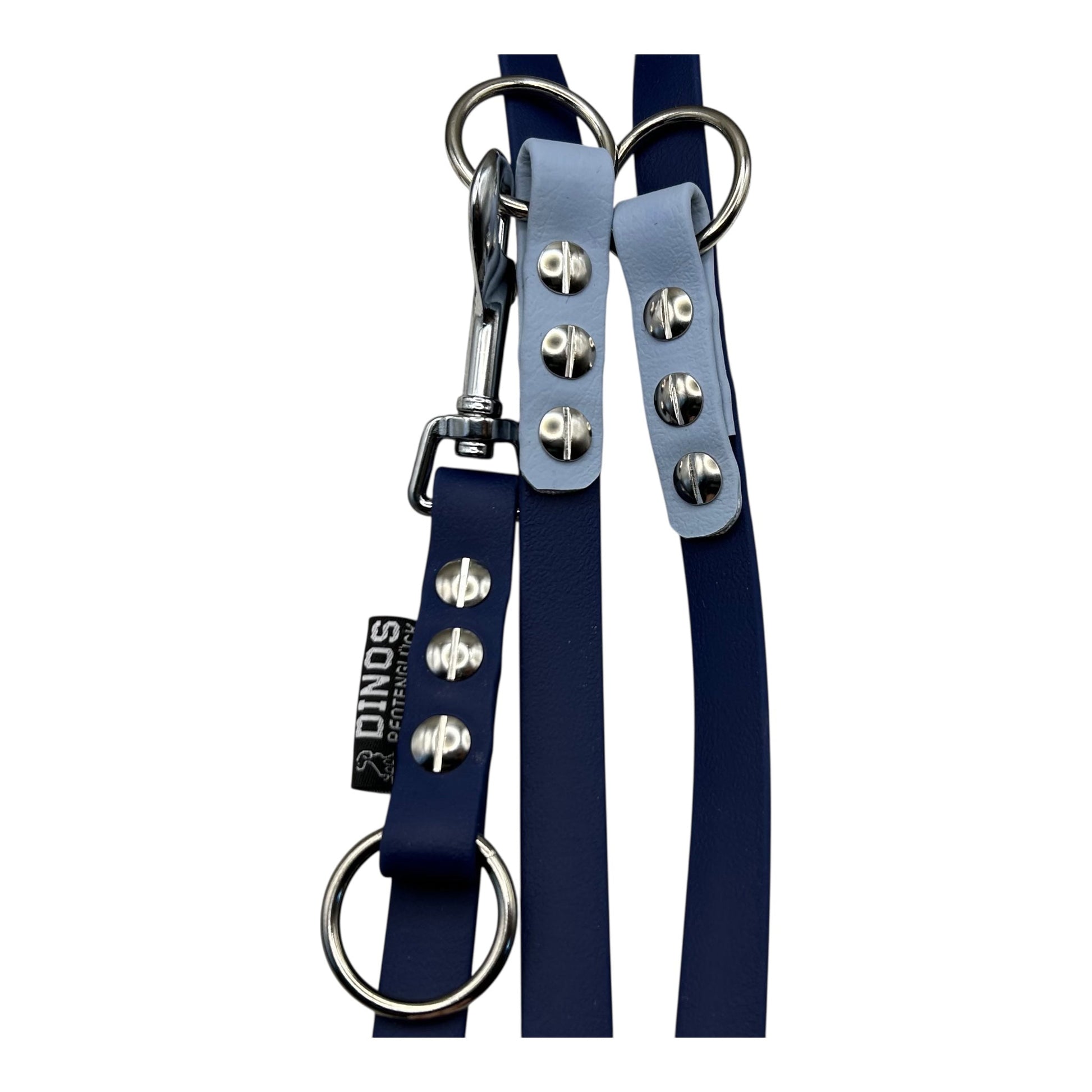 Führleine 16mm | dreifach verstellbar | aus BioThane® | Marineblau - Dinos Pfotenglück