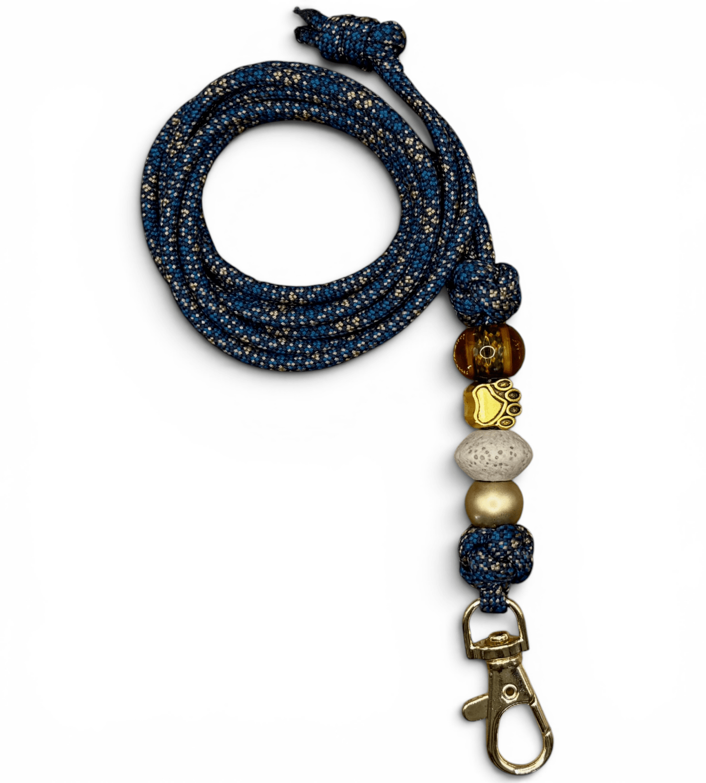 Pfeifenband | aus Paracord | Blau - Gold - Dinos Pfotenglück