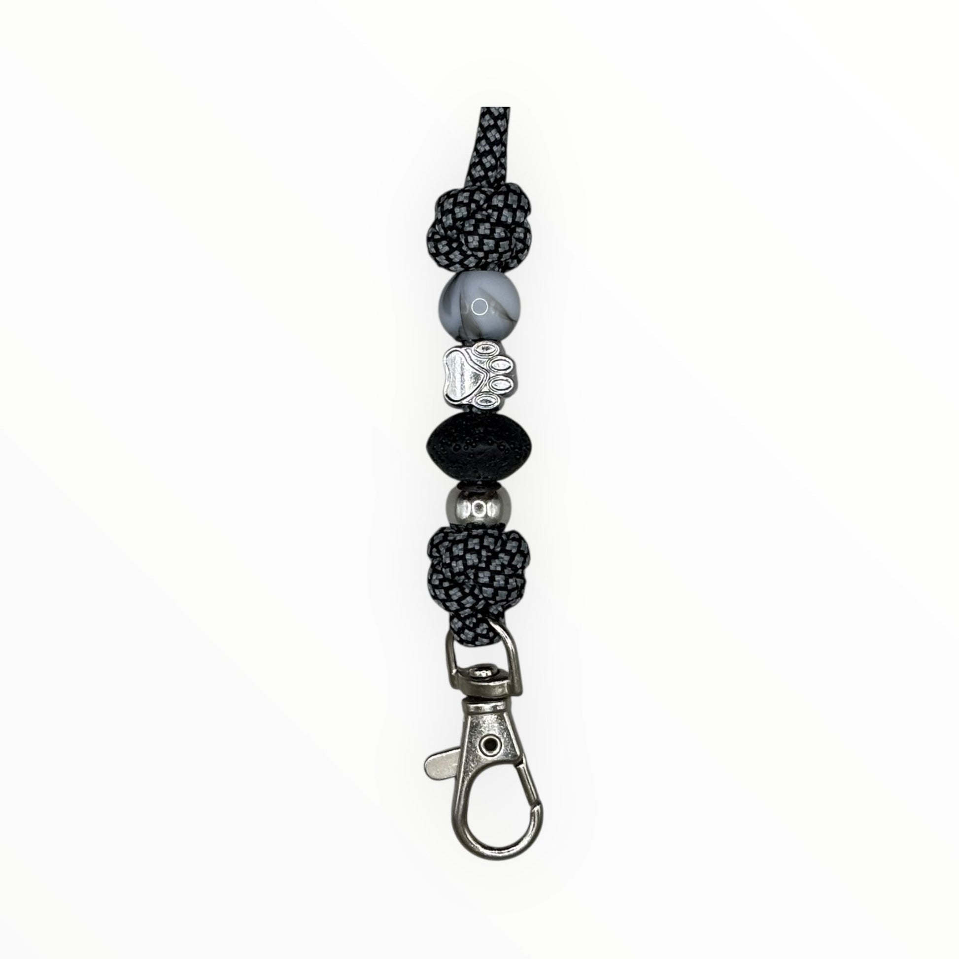 Pfeifenband | aus Paracord | Grau - Schwarz - Dinos Pfotenglück