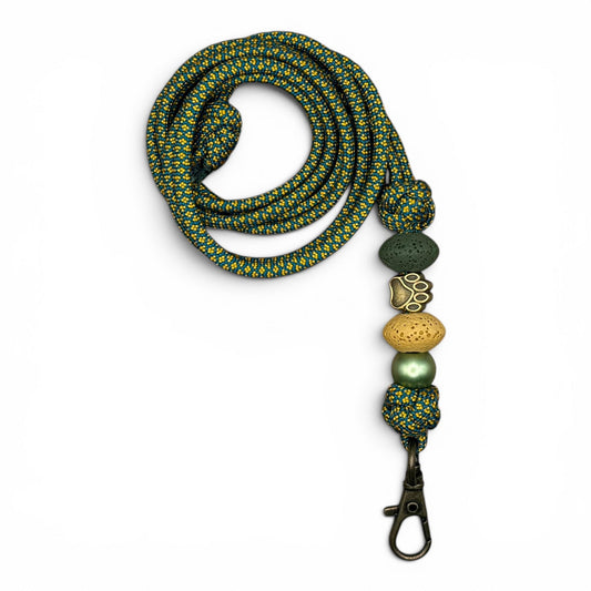 Pfeifenband | aus Paracord | Grün-Gelb - Dinos Pfotenglück