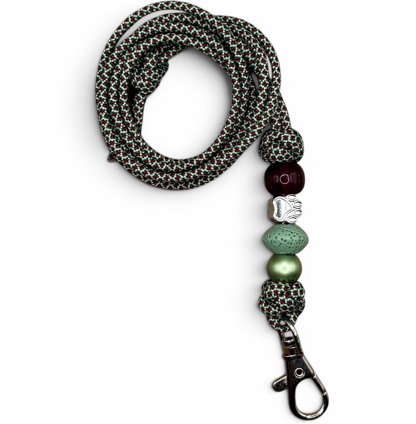 Pfeifenband | aus Paracord | Mint-Burgundy Diamond - Dinos Pfotenglück
