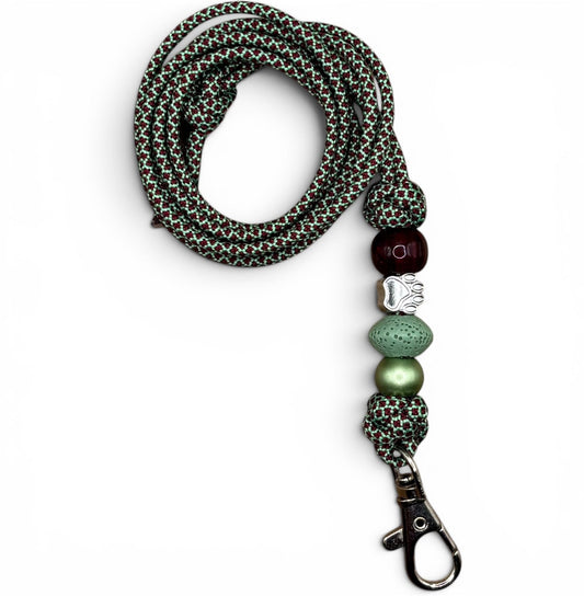 Pfeifenband | aus Paracord | Mint-Burgundy Diamond - Dinos Pfotenglück