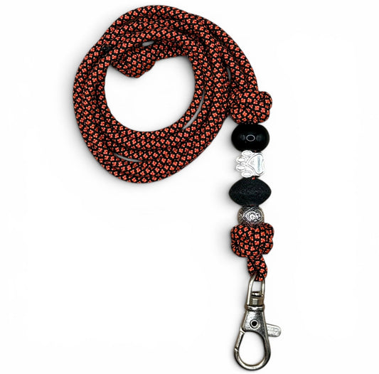 Pfeifenband | aus Paracord | Neon Orange - Schwarz - Dinos Pfotenglück