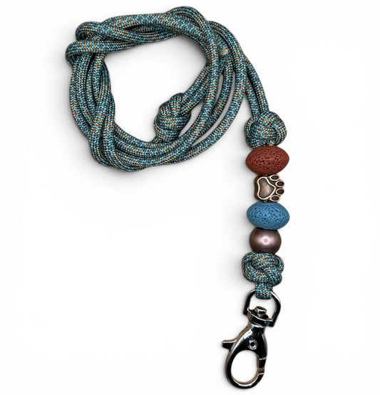 Pfeifenband | aus Paracord | Türkis - Bronze - Dinos Pfotenglück